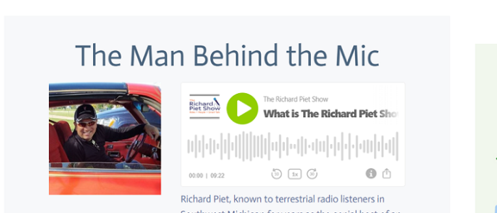 Richard Piet Show Podcast website home page